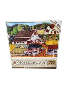 MasterPieces Homegrown Fresh Flowers 750 Piece Linen Jigsaw Puzzle With Poster